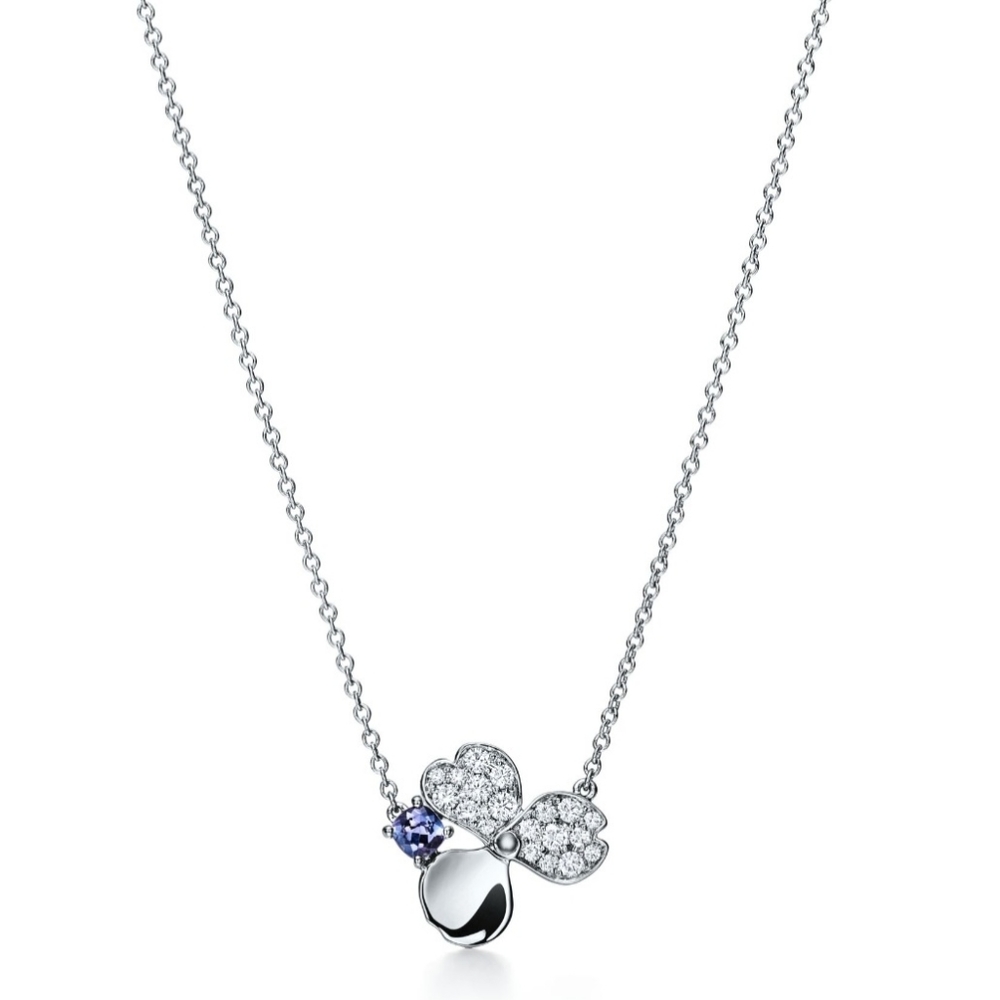 Diamond and Tanzanite flower pendent